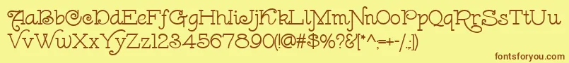 LeokadiaDeco Font – Brown Fonts on Yellow Background