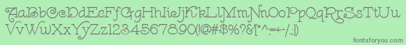 LeokadiaDeco Font – Gray Fonts on Green Background