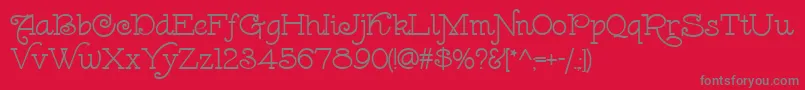 フォントLeokadiaDeco – 赤い背景に灰色の文字