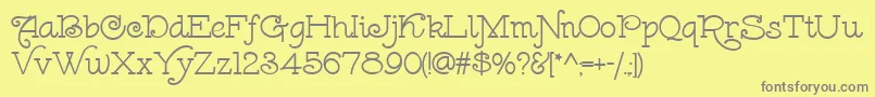 LeokadiaDeco Font – Gray Fonts on Yellow Background