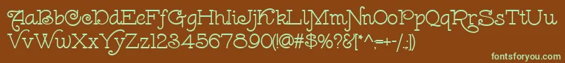 LeokadiaDeco Font – Green Fonts on Brown Background