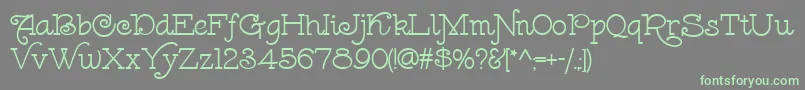 LeokadiaDeco Font – Green Fonts on Gray Background