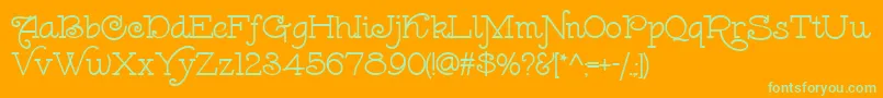 LeokadiaDeco Font – Green Fonts on Orange Background