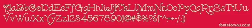 LeokadiaDeco Font – Green Fonts on Red Background