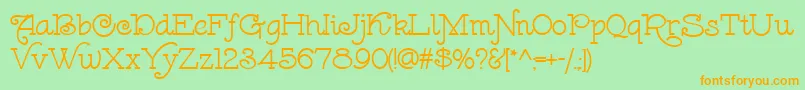 LeokadiaDeco Font – Orange Fonts on Green Background