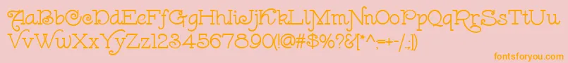 LeokadiaDeco Font – Orange Fonts on Pink Background