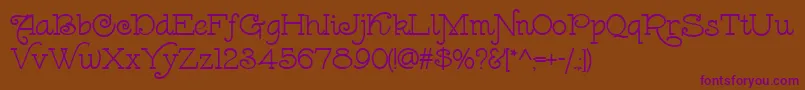 LeokadiaDeco Font – Purple Fonts on Brown Background