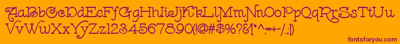 LeokadiaDeco Font – Purple Fonts on Orange Background