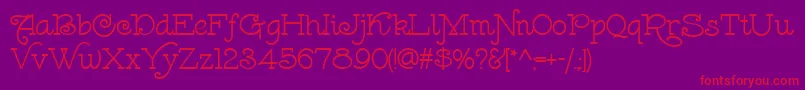 LeokadiaDeco Font – Red Fonts on Purple Background