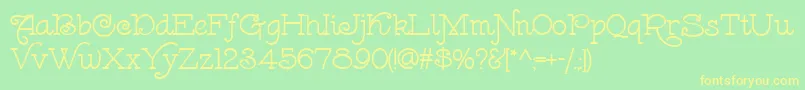 LeokadiaDeco Font – Yellow Fonts on Green Background