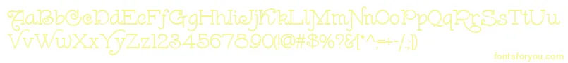 LeokadiaDeco Font – Yellow Fonts on White Background