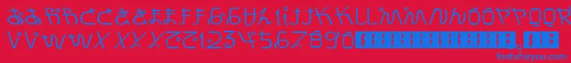 Czcionka PrayForJapan – niebieskie czcionki na czerwonym tle