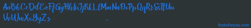 HarleyScriptRegular Font – Blue Fonts on Black Background