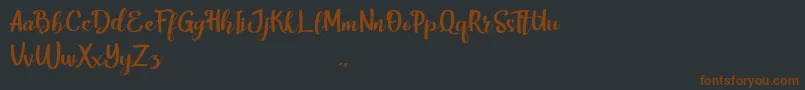 HarleyScriptRegular-fontti – ruskeat fontit mustalla taustalla