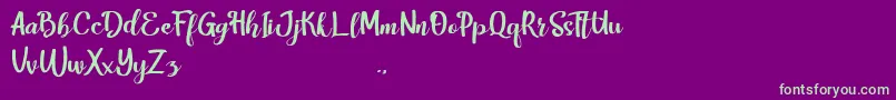 HarleyScriptRegular Font – Green Fonts on Purple Background