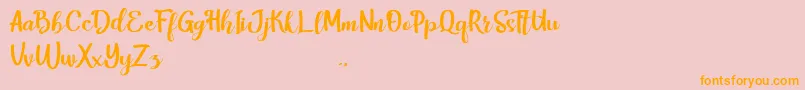 HarleyScriptRegular Font – Orange Fonts on Pink Background