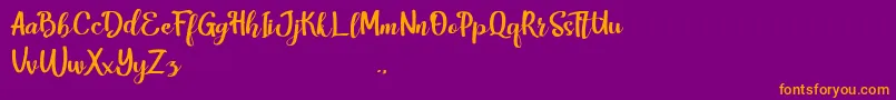 HarleyScriptRegular Font – Orange Fonts on Purple Background