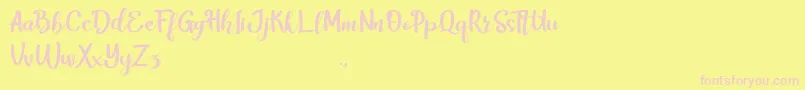 HarleyScriptRegular Font – Pink Fonts on Yellow Background