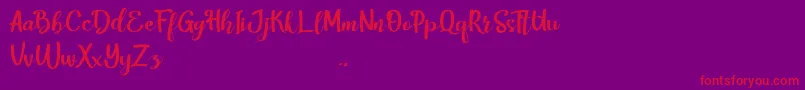 HarleyScriptRegular Font – Red Fonts on Purple Background