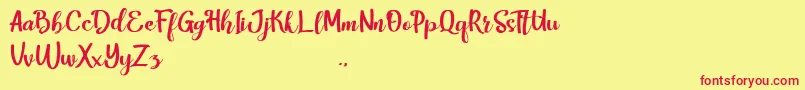 HarleyScriptRegular Font – Red Fonts on Yellow Background