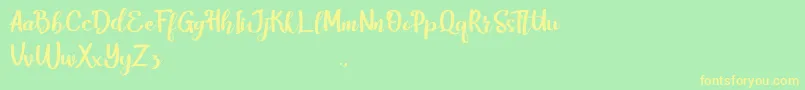 HarleyScriptRegular Font – Yellow Fonts on Green Background