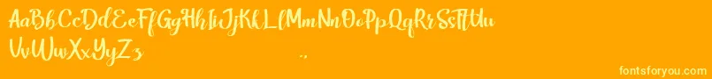 HarleyScriptRegular Font – Yellow Fonts on Orange Background