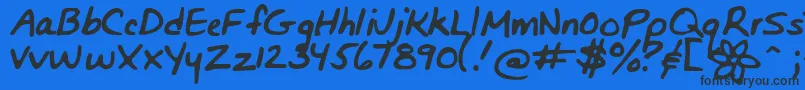 Шрифт Bunnigirlshandyoff – чёрные шрифты на синем фоне