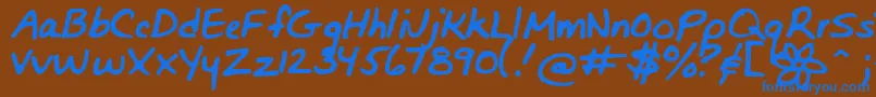 Bunnigirlshandyoff Font – Blue Fonts on Brown Background