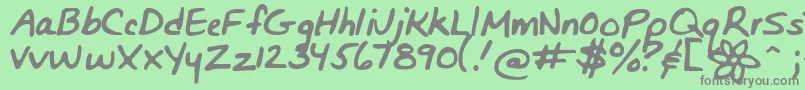 Bunnigirlshandyoff Font – Gray Fonts on Green Background