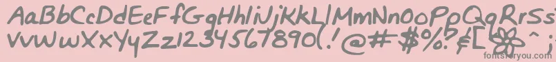 Bunnigirlshandyoff Font – Gray Fonts on Pink Background