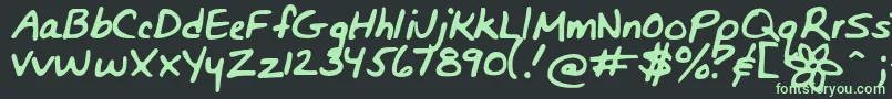 Bunnigirlshandyoff Font – Green Fonts on Black Background