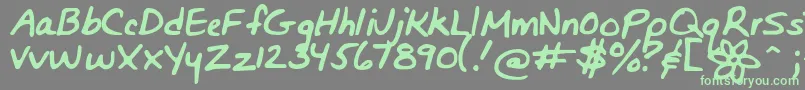 Bunnigirlshandyoff Font – Green Fonts on Gray Background