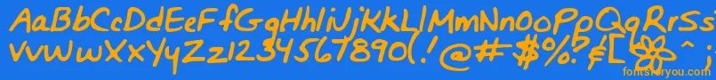 Bunnigirlshandyoff Font – Orange Fonts on Blue Background