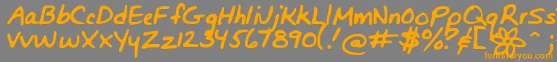 Bunnigirlshandyoff Font – Orange Fonts on Gray Background