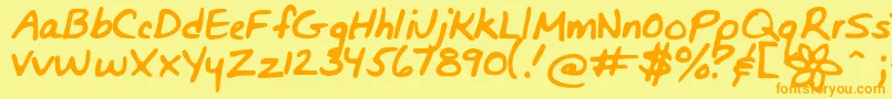 Bunnigirlshandyoff Font – Orange Fonts on Yellow Background