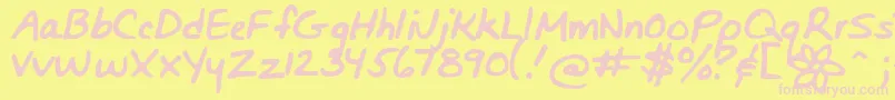 Bunnigirlshandyoff Font – Pink Fonts on Yellow Background