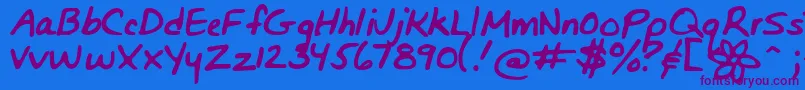 Bunnigirlshandyoff Font – Purple Fonts on Blue Background