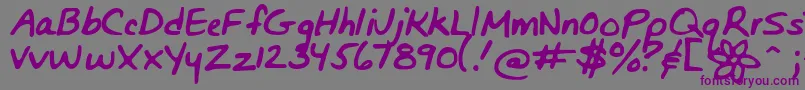Bunnigirlshandyoff Font – Purple Fonts on Gray Background