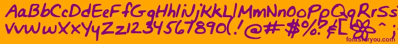 Bunnigirlshandyoff Font – Purple Fonts on Orange Background