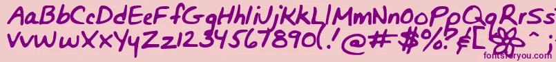 Bunnigirlshandyoff Font – Purple Fonts on Pink Background