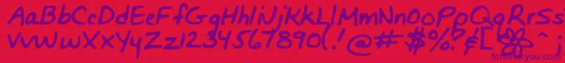 Bunnigirlshandyoff Font – Purple Fonts on Red Background