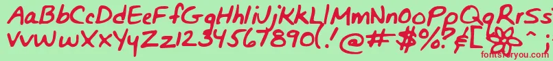Bunnigirlshandyoff Font – Red Fonts on Green Background