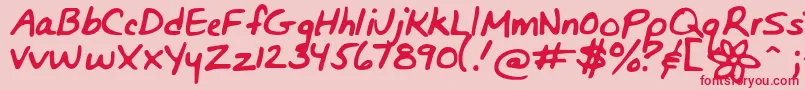 Bunnigirlshandyoff Font – Red Fonts on Pink Background