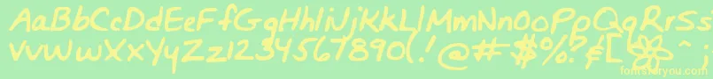 Bunnigirlshandyoff Font – Yellow Fonts on Green Background