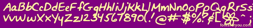 Bunnigirlshandyoff Font – Yellow Fonts on Purple Background