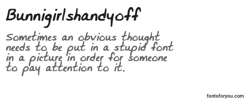 Review of the Bunnigirlshandyoff Font