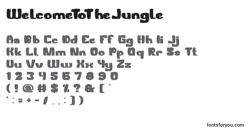 Czcionka WelcomeToTheJungle – alfabet, cyfry, specjalne znaki