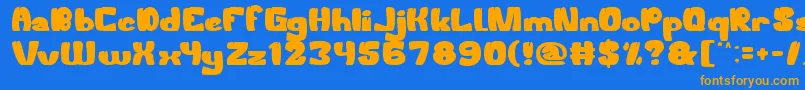 WelcomeToTheJungle Font – Orange Fonts on Blue Background