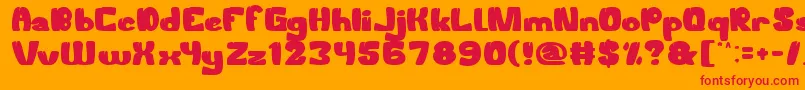 WelcomeToTheJungle-Schriftart – Rote Schriften auf orangefarbenem Hintergrund