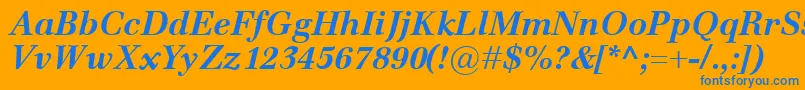 EmonaBolditalic Font – Blue Fonts on Orange Background